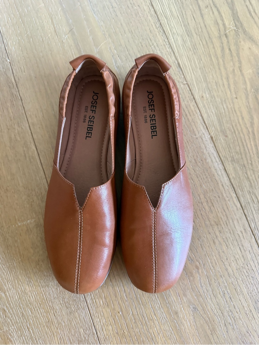 Josef Seibel Women's Brown Leather Slip-On Loafers